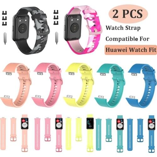 2PCS Silicone Band for Huawei Watch Fit Strap Men Women Smart Wrist Band Replacement Sports Bracelet for Huawei Fit 2020