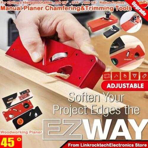 Multifunction Woodworking Edge Corner Plane 45 Degree Bevel Manual Planer Chamfering and Trimming Mini Hand Tool