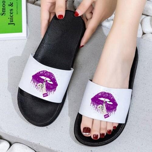 Women Shoes Comfort Casual slippers Beach Shoes Summer sandals chaussure femme Lips Color Printed 2021 Fashion Flip Flops