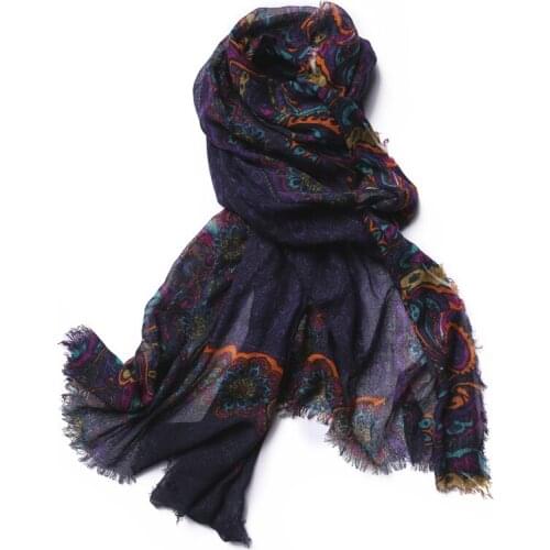 100%lambswool women fashion print big scarf shawl pashmina 75x200cm retail wholesable