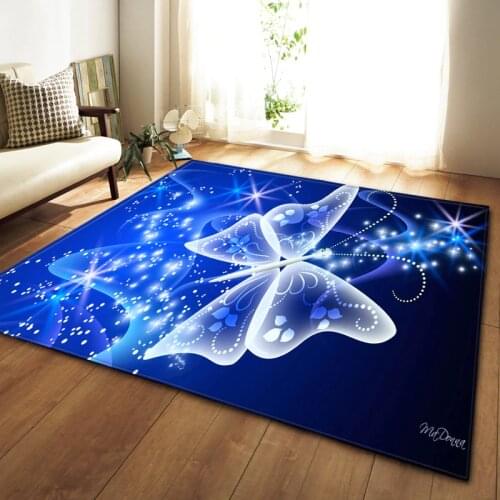 Modern 3D Dream Unicorn Butterfly Carpet Home Decor Living Room Rugs Soft Flannel Bedroom Jellyfish Area Rug Carpet Large Mat