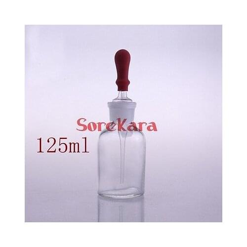 2x 125ml Clear Glass Dropper Bottle Glass Container For Essential Oil Liquid Pharm Use Dropping