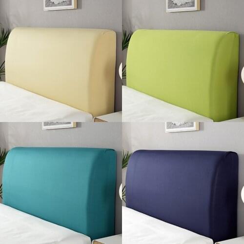 Thicken Elastic All-inclusive Bed Head Covers Headboard Cover Polar Fleece for Home Solid Color Long Back Chair Cover Plain Dyed