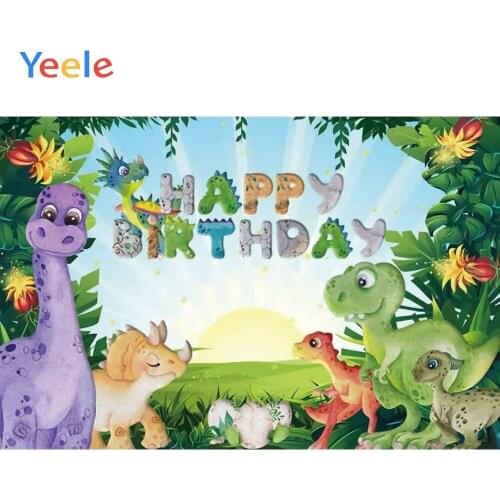 Jungle Forest Dinosaur Animals Newborn Baby Shower Birthday Party Custom Backdrop Vinyl Photography Background For Photo Studio