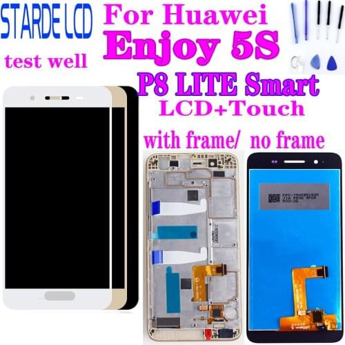 High Quality For Huawei Enjoy 5s LCD Display Digitizer Touch Panel Screen Assembly with Frame P8 LITE Smart Screen Replacement