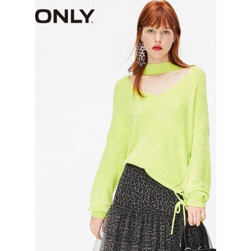 ONLY Winter Loose Western style lace-up womens sweater|119313509