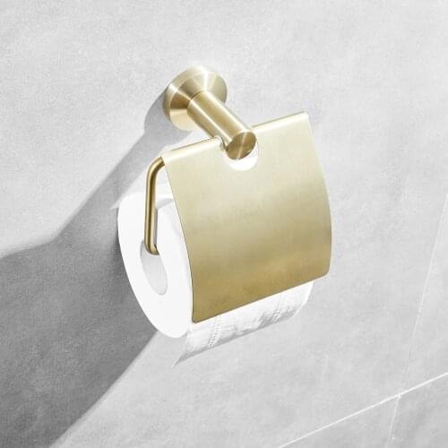 Stainless Steel Gold Toilet Paper Holder Toilet Roll Paper Rack Tissue Holder Bathroom Paper Storage Shelves