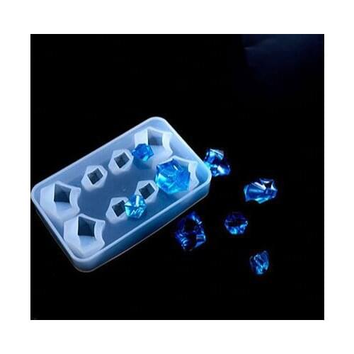 1set=8pcs irregular stone cube mirror silicone mold Resin Epoxy Tools resin molds for jewelry decoration