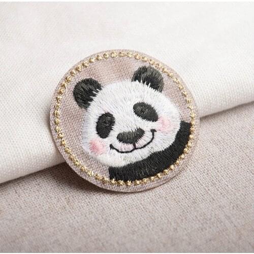 1Pcs Panda Cat Rabbit Embroidery Iron On Sew On Patches For Clothing Applique DIY Hat Coat Dress Pants Accessories Cloth Sticker
