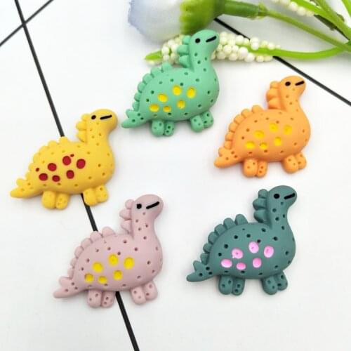 10Pcs Cartoon Resins Dinosaur Flatback Cabochon Kawaii DIY Scrapbook Hair Bows Center