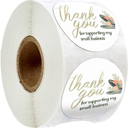 100-500pcs Thank You Stickers For Supporting My Small Business Your Order Handmade Seal Labels With Gold Foil For Company Party
