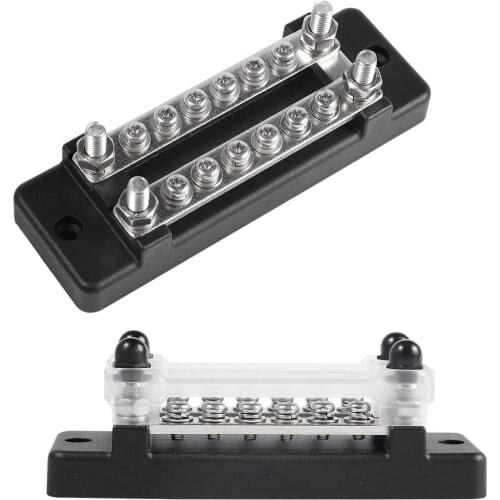 12 Terminal Bus Bar Anti-rust Durable Power Distribution Terminal Block for Car Boat Caravan Dual 6-way bus bar 130A AC/150A DC