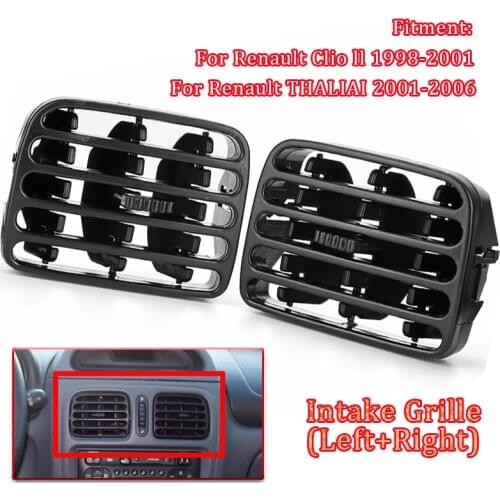 2Pcs Car Interior Center Console Air Vent Air Intake Grille For Renault Clio II 1998-2001 THALIA I 2001-2006 7702258375 77022582