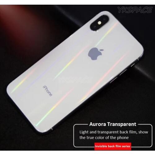 2Pcs Back Rear Aurora Gradient Soft Hydrogel Film For iPhone X XS XR 11 12 mini Pro Max 7 8 Plus Screen Protector TPU Rainbow