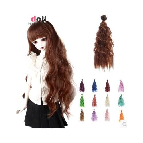 25*100CM Fashion 3PCS/LOT 15 Varicous Color Corn Curly Wavy Doll Wigs Hair Wig Doll DIY BJD 1/6