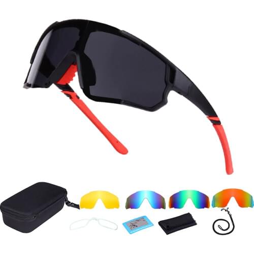 3 Lenses Polarized Cycling Sunglasses Road Bike Glasses Men Women Bicycle Eyewear Outdoor Sports Goggles with Case Myopia Frame