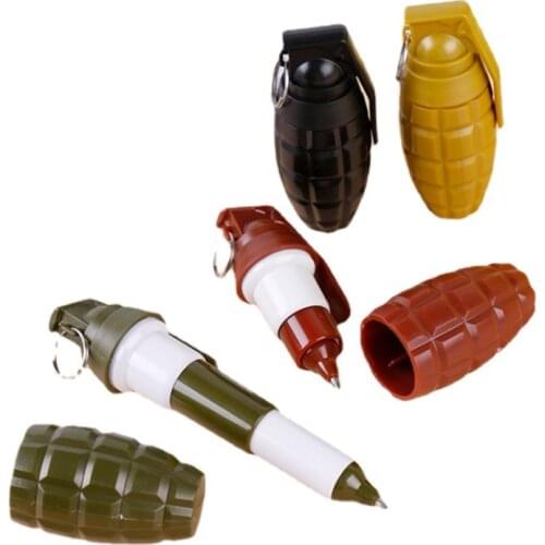 4pc Creative Grenade Shaped Ballpoint Pen Cartoons Student Blue Telescopic Pen Cute Office School Supplies Promotion Stationery