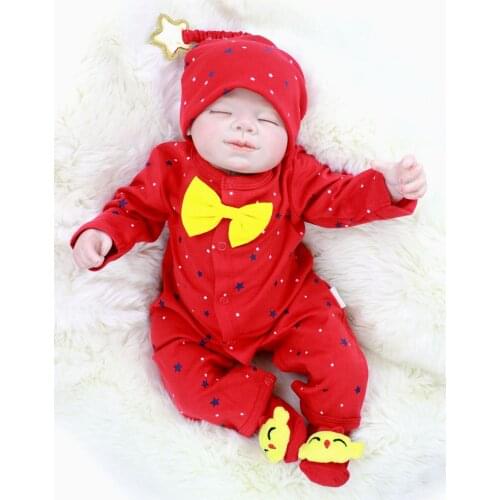 55cm Soft Body Silicone Reborn Baby Doll Toy For Girls NewBorn sleeping sweet fake infant dolls for children birthday presents