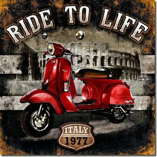 5d diamond painting electric motorcycle "ride to life" full square drill diamond embroidery 3d diamond mosaic wall sticker