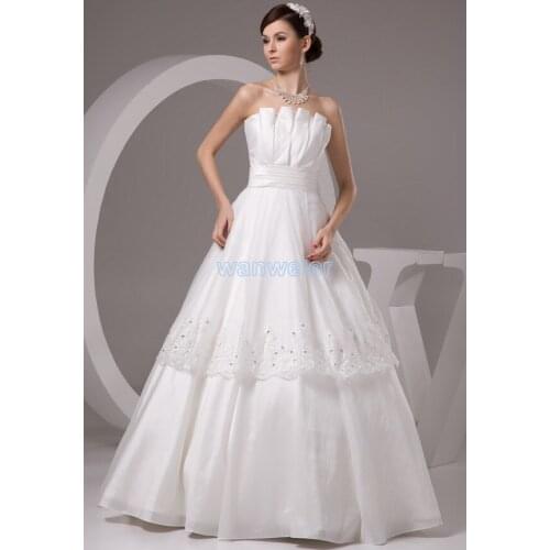 Free shipping new design hot sale tiaras custom size bridal gown discount wedding gown lace up wedding mother of bride dresses