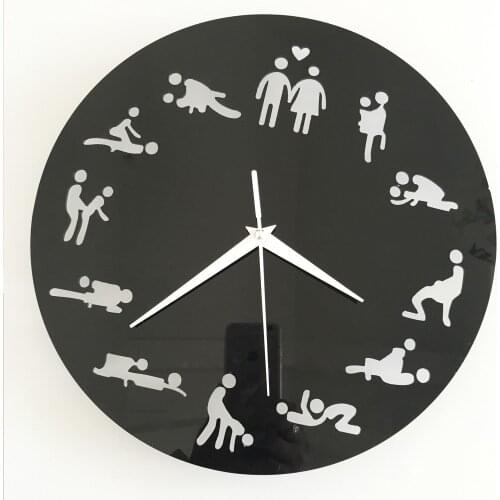 New 3 D sex appeal wall clock adult couples bedroom adornment sex clock art cafe bars quartz on the wall