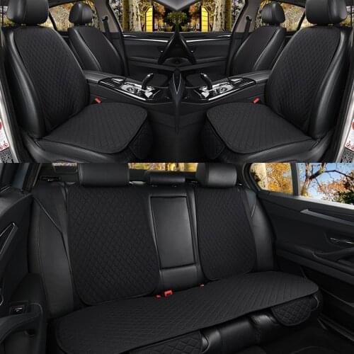 Black Flax Car Seat Cover Four Seasons Universal Front Rear Back Backrest to Choose For Auto Chair Seat Cushion Protector Pad
