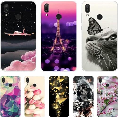 For Huawei Y7 2019 Case Soft TPU Phone Case Y 7 2019 Cover for Huawei Y7 Prime 2019 Silicone Bumper Coque Funda Cute Cartoon Cat