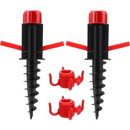 2PCS Beach Umbrella Sand Anchor Outdoor Camping 32mm Diameter Parasol Stand Storage Holder Heavy Duty Patio Lawn Home Garden