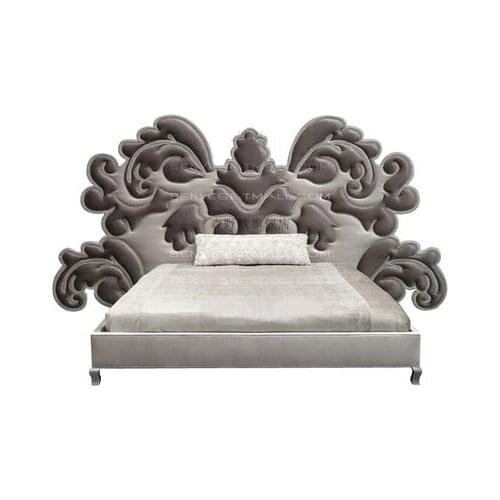 Creative design cloth embroidery double bed art fashion special shaped carved elderly bed modern simple personality bed