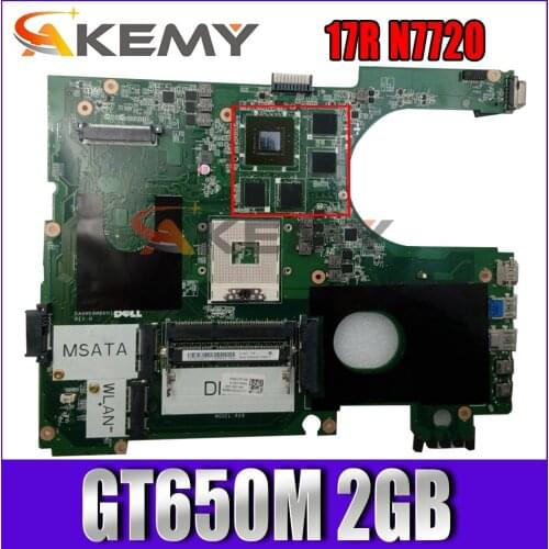 CN-072P0M 072P0M DA0R09MB6H1 DA0R09MB6H3 17R N7720 Main board For DELL Inspiron 5720 7720 Laptop motherboard W/ GT650M 2GB (2D)