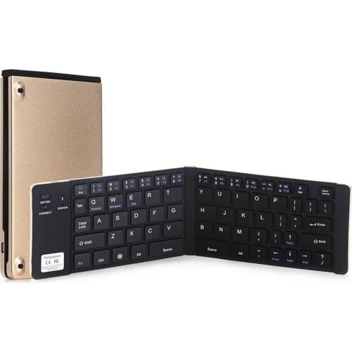 Multi-functional Stand Board Folding Wireless Keyboard 66 Keys Mini Keyboard with Stand for Phone/Tablet/Laptop