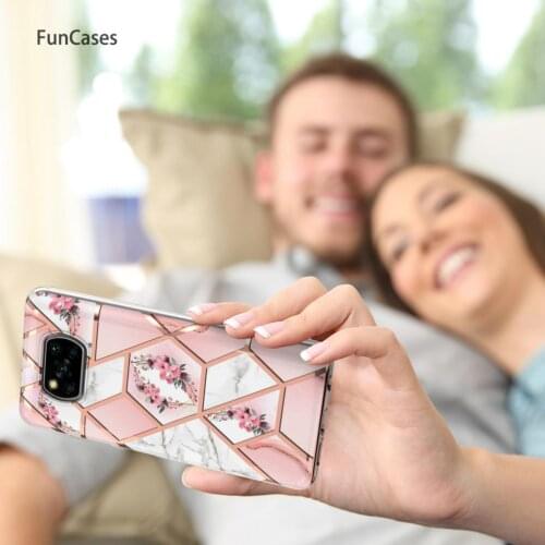 Marble Flower Half-Wrapped Cases For Poco X3 NFC Back Covers Soft IMD Phone sFor Coques Xiaomi mi telefoon Pocophone X3 NFC Csse