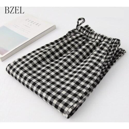 BZEL Cotton Sleep Bottoms Mens Pajama Plaid Sleepwear Pants Pijamas For Male Mens Pants Pyjama Trousers Homewear At All Seasons