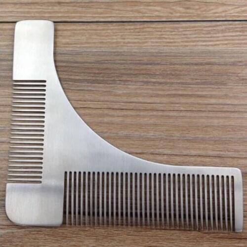 Mens beard comb Styling Tool stainless steel comb Shaping shaving father Christmas gift Handmade cut hair molding trim template