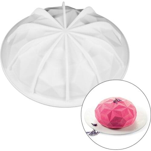 New 3D Silicone Cake Mold Diamond Mousse Dessert Silicone Molds Chiffon Cakes Molds for Baking