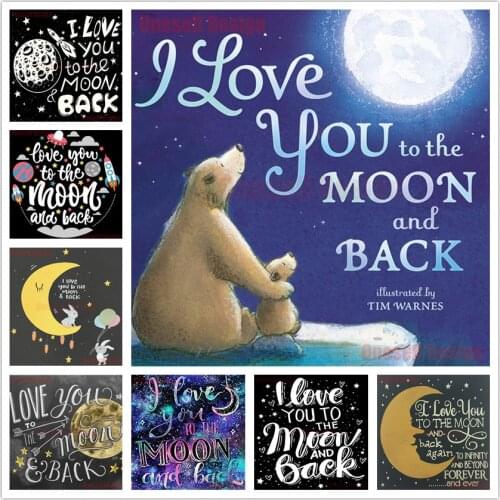 2020 new 5d diamond painting full love you moon 5d diamond embroidery sale 5d diamond mosaic sale decor for home wall sticker