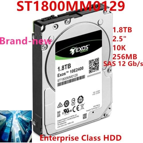 New HDD For Seagate Brand Exos 1.8TB 2.5" SAS 12 Gb/s 256MB 10000RPM For Internal Hard Disk For Enterprise HDD For ST1800MM0129