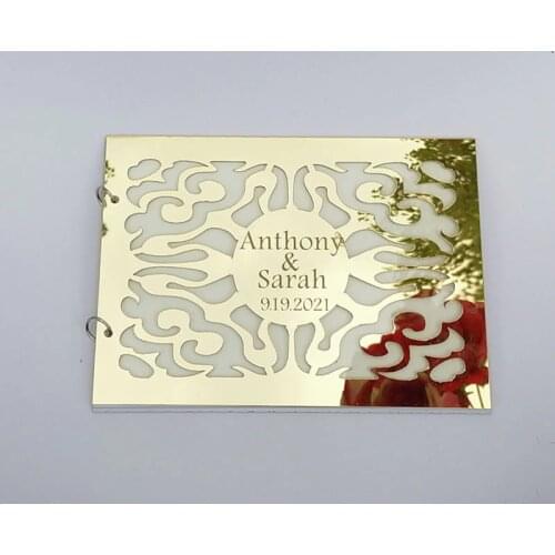 Personalize Guest Book Gold Calligraphy Alternative Guestbook Custom Names and Date Wedding Journal A5 B5 A4 size birthday