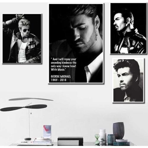 Star Poster Painting Art Canvas George Michael Music Singer Prints Wall Pictures For Living Room Home Decor