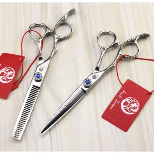 Professional Left hand 6 inch Japan 440c steel hair scissors set Cutting Thinning Scissors Set High Quality