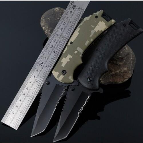 Folding Pocket Knife Tactical Survival Knife 440 Stainless Steel Blade 56HRC Hardness Outdoor Camping Hunting Knives EDC Tool