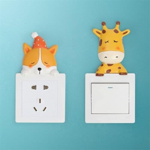 Resin Wall Switch Sticker Crafts Cartoon Creative Home Pegatinas Interruptores De Luz Wall Sticker Pegatinas De Pared Home Decor