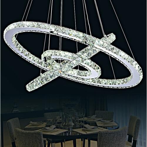 Modern Chandelier Hot Sale Diamond Ring Led K9 Crystal Chandelier LED Light Pendant Lamp Circles FOR Dining room or living room
