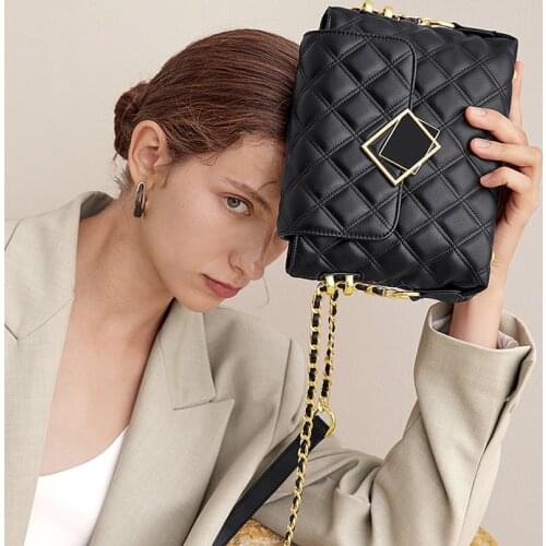 Chain PU Leather Underarm Bag for Women 2021 Branded Trendy Black Shoulder Handbags and Purses Female Travel Hand Bag