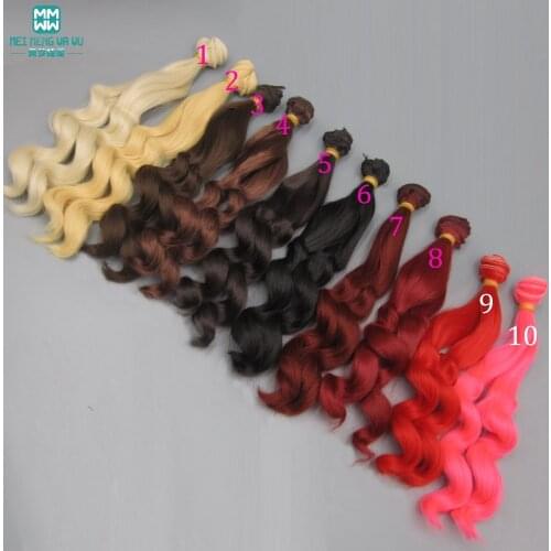1pcs 25cm*100cm doll wigs fits 1/3 1/4 BJD doll DIY hair for doll Curly natural hair curly brown, brown, khaki, burgundy