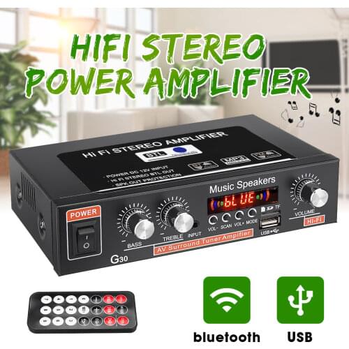 12V 220V 2-channel HiFi Stereo Audio Car Amplifier Car Audio bluetooth 2 Channel Digital Powerful Car Amplifier for Subwoofer