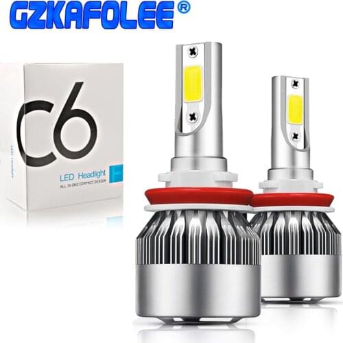 2pcs car led lamp H7 H11 Light Bulb LED h1 h3 H4 h10 h16 h27 880 9005 9006 9004 9007 5202 9012 Headlights 12V 6000K C6 Auto Lamp