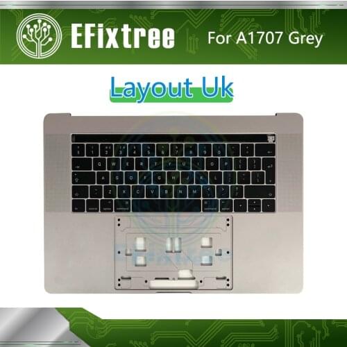 UK Grey Topcase C Case Housing Palmrest For Macbook Pro Retina A1707 Top Case With Keyboard Layout 2016 2017 Year English