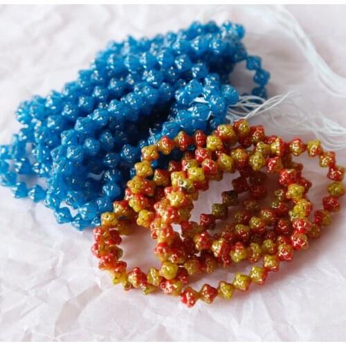 Czech beads cute flying saucer tracing gold Xiaodoudou glass glass loose beads DIY hand-made earrings accessories