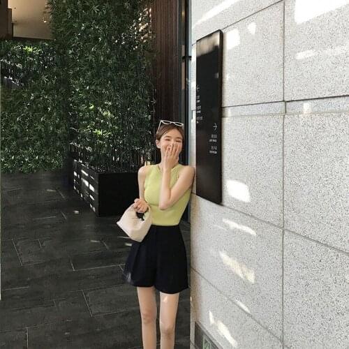 CX 2021 New Summer Women Fashion The Buds of Pants Shorts High Waist Show Thin Suit Shorts Casual Wide Leg Shorts Black White